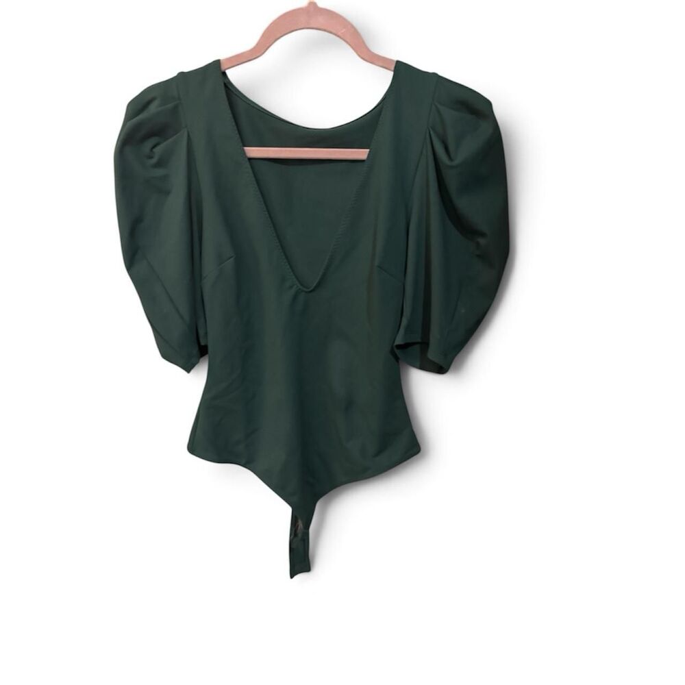 Free People VaVa Voom Green Bodysuit